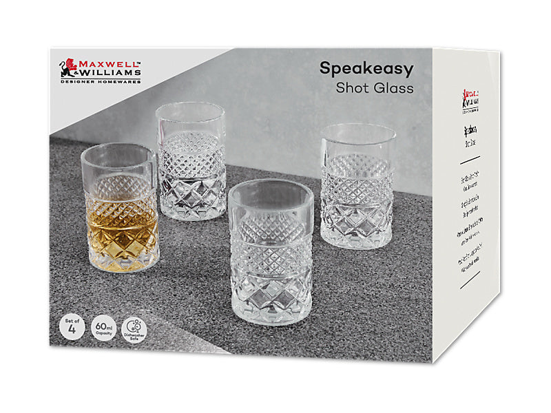 Speakeasy Shot Glass Set of 4 Gift Boxed