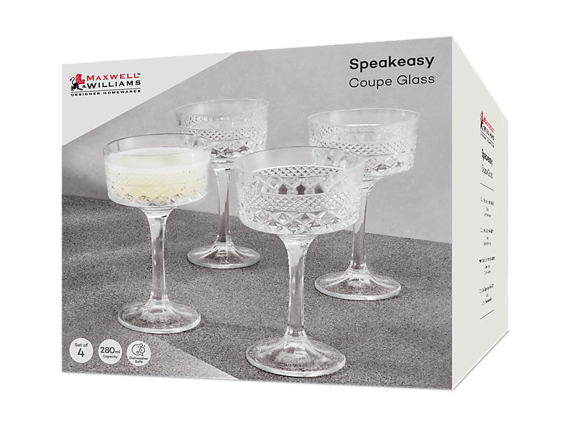 Speakeasy Coupe Glass Set of 4 Gift Boxed