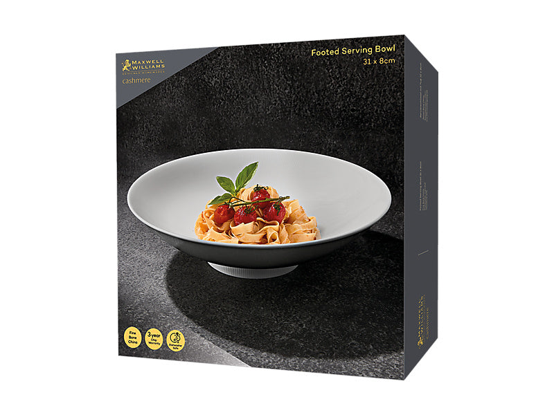 Cashmere Footed Serving Bowl Gift Boxed