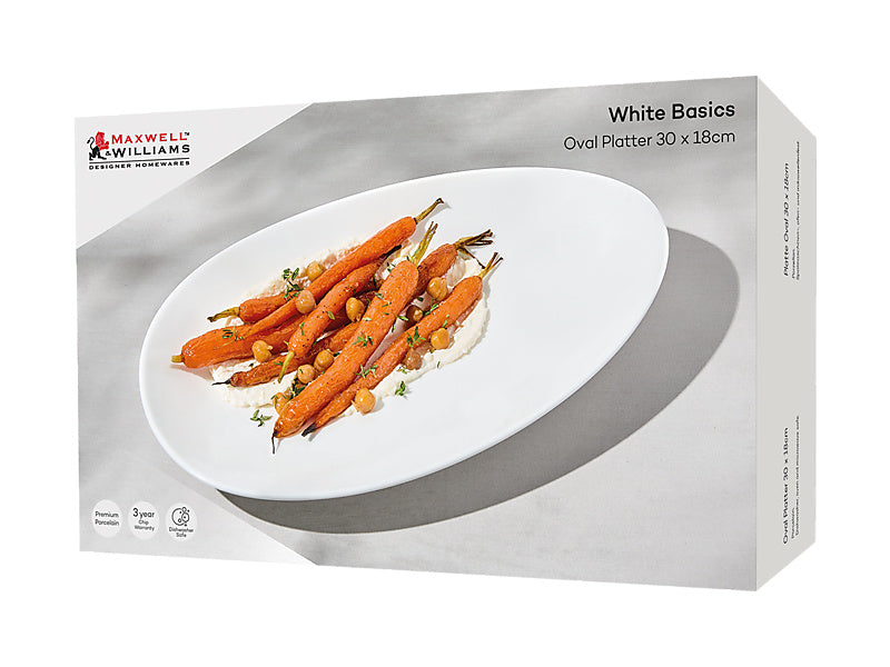 White Basics Oval Platter Gift Boxed