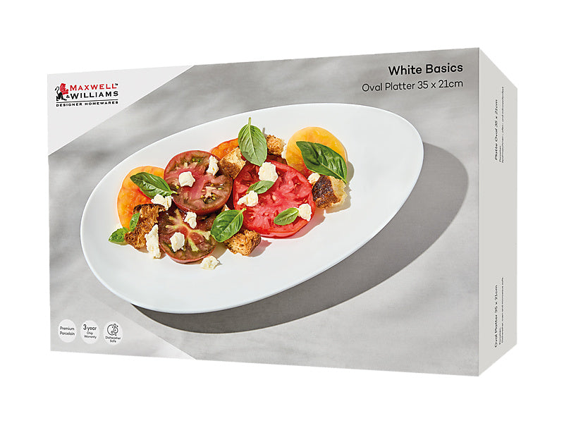 White Basics Oval Platter Gift Boxed