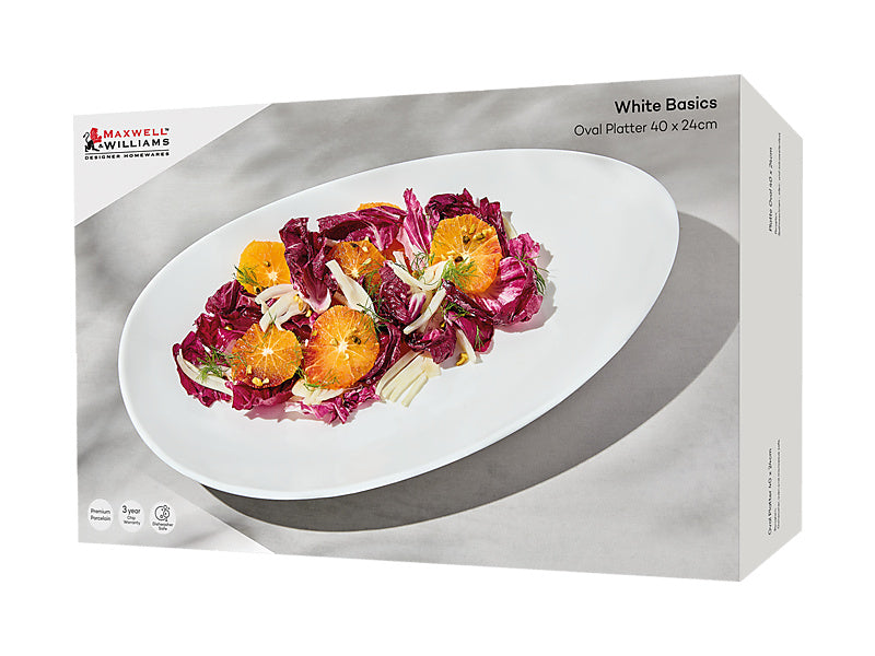 White Basics Oval Platter Gift Boxed