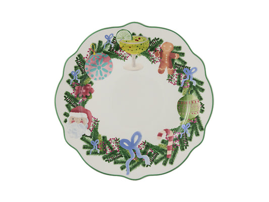 Tis The Season Scallop Rim Plate White Gift Boxed