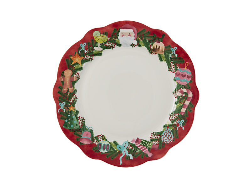 Tis The Season Scallop Rim Dinner Set 12pc Gift Boxed