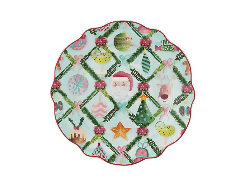 Tis The Season Scallop Rim Dinner Set 12pc Gift Boxed