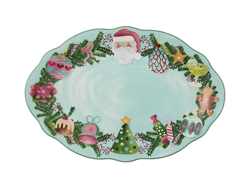 Tis The Season Oval Platter Gift Boxed