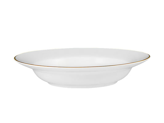 White Gold Rim Soup Bowl