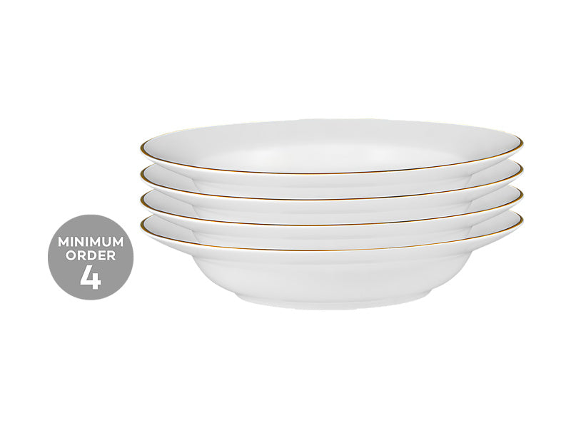 White Gold Rim Soup Bowl