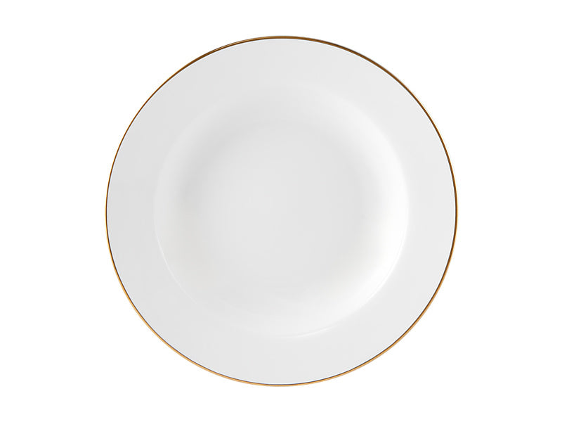 White Gold Rim Soup Bowl