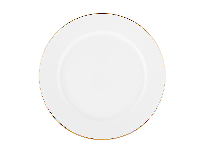 White Gold Rim Entree Plate