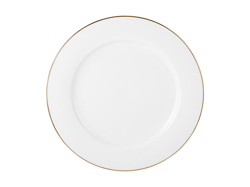 White Gold Rim Dinner Plate