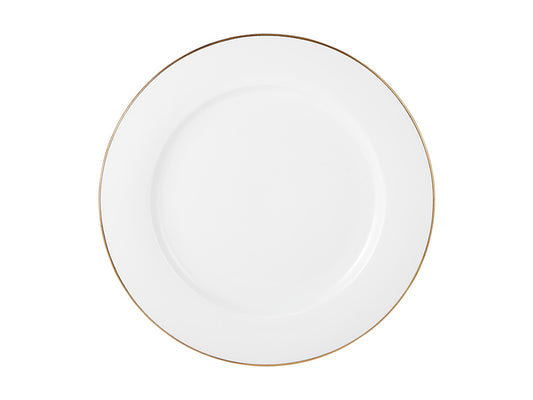 White Gold Rim Dinner Plate