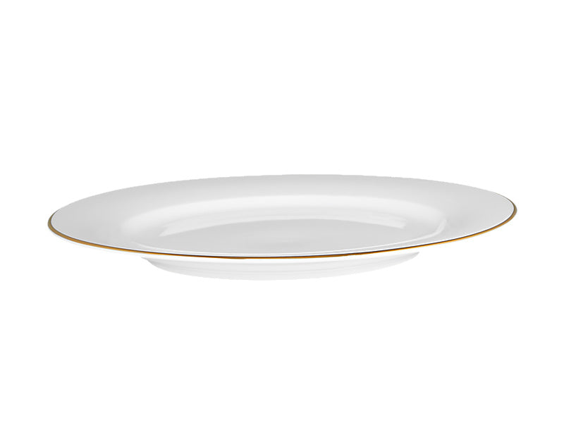 White Gold Rim Dinner Plate