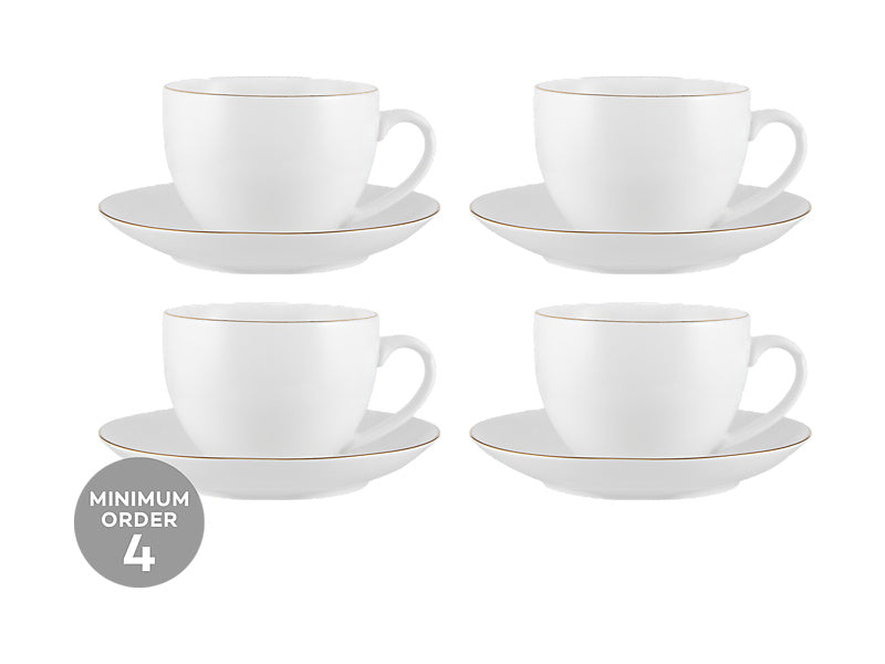 White Gold Cup & Saucer