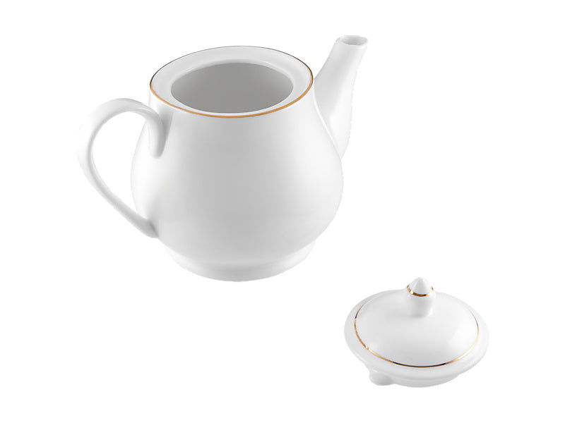 White Gold Teapot Gift Boxed