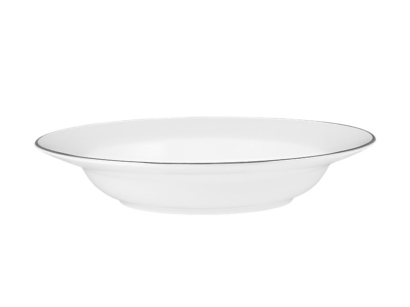 White Platinum Rim Soup Bowl