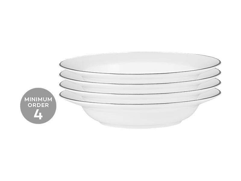 White Platinum Rim Soup Bowl