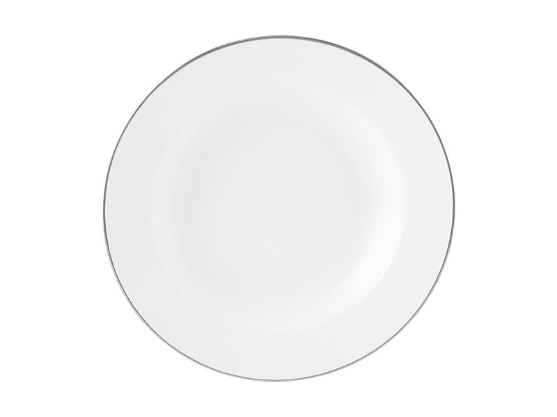White Platinum Rim Soup Bowl
