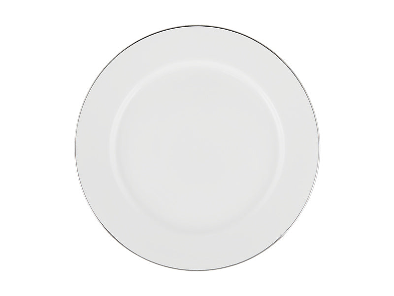 White Platinum Rim Entree Plate