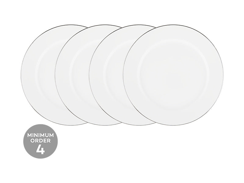 White Platinum Rim Entree Plate