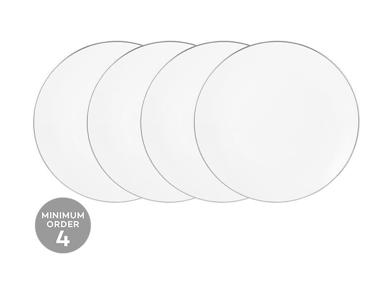 White Platinum Coupe Dinner Plate