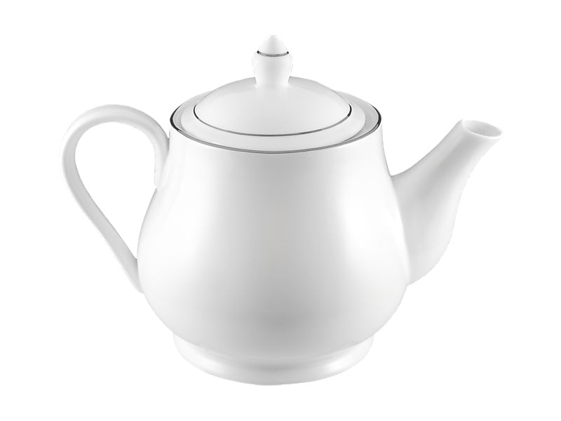 White Platinum Teapot Gift Boxed