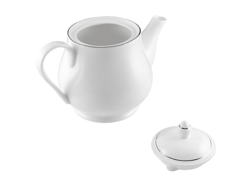 White Platinum Teapot Gift Boxed
