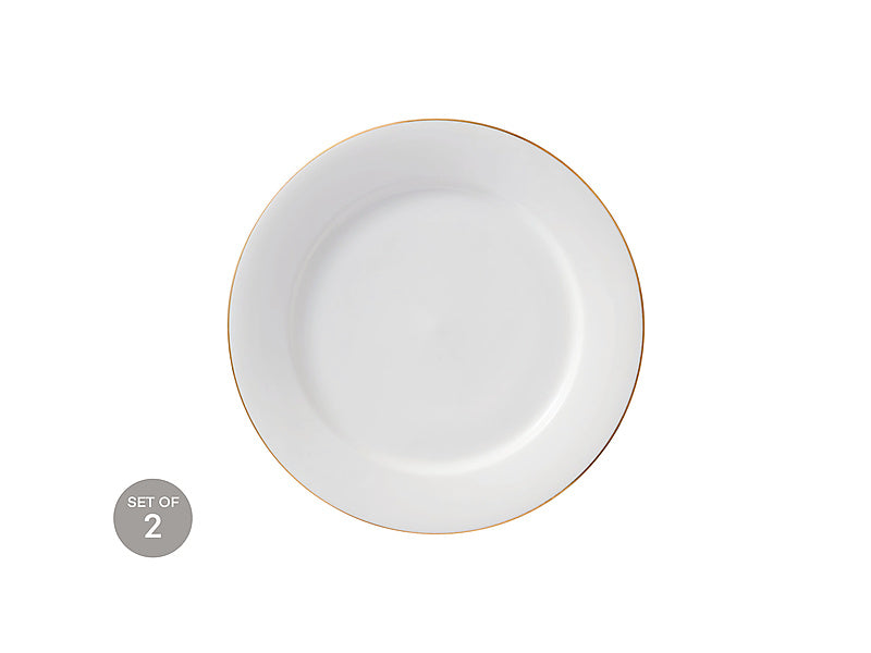 White Gold Rim Charger Plate