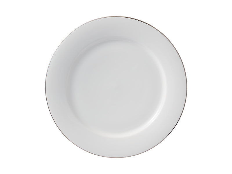 White Platinum Rim Charger Plate