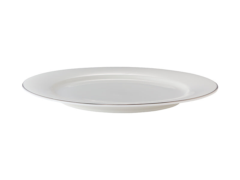 White Platinum Rim Charger Plate