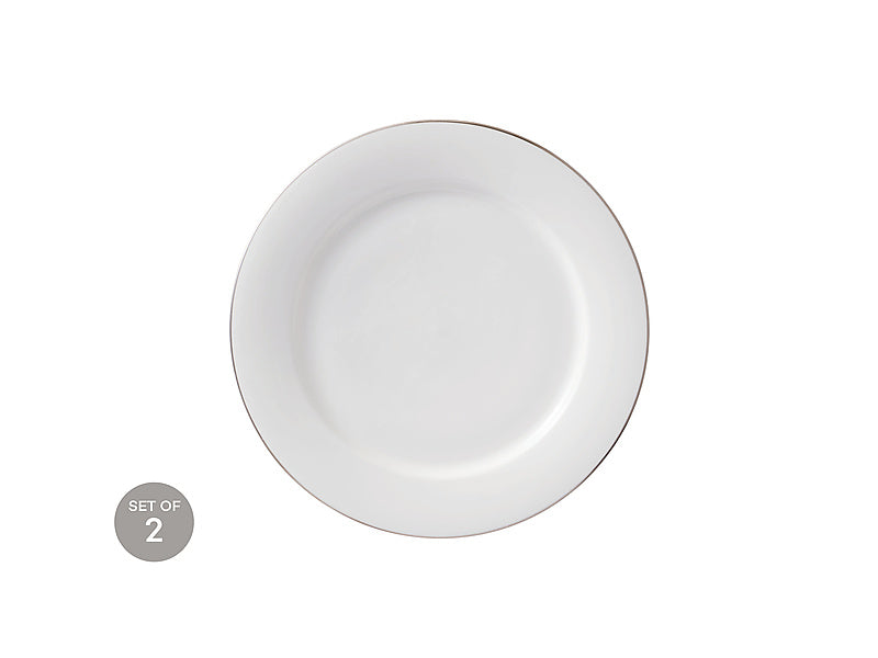 White Platinum Rim Charger Plate