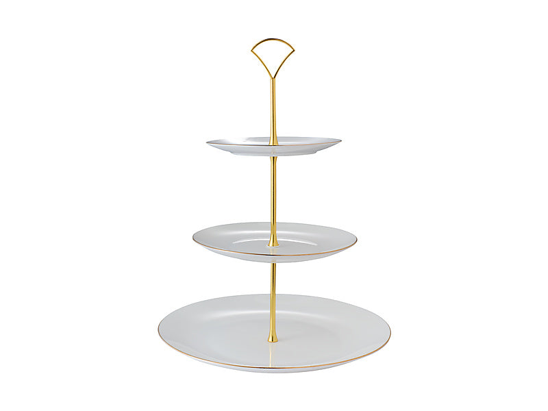 White Gold 3 Tier Cake Stand Gift Boxed
