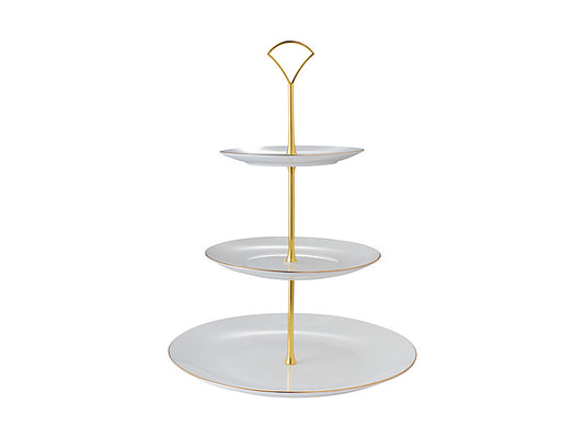 White Gold 3 Tier Cake Stand Gift Boxed