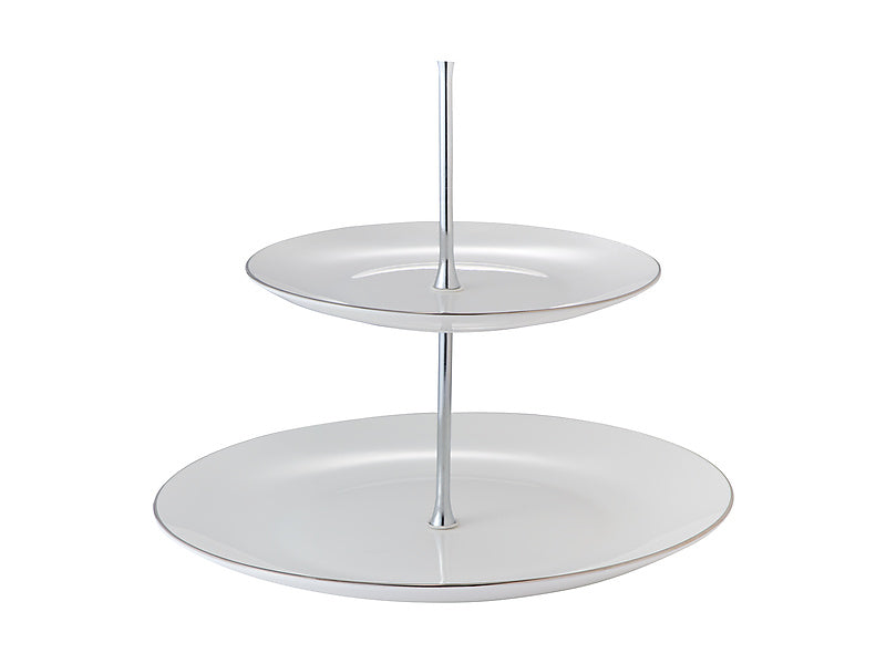 White Platinum 3 Tier Cake Stand Gift Boxed