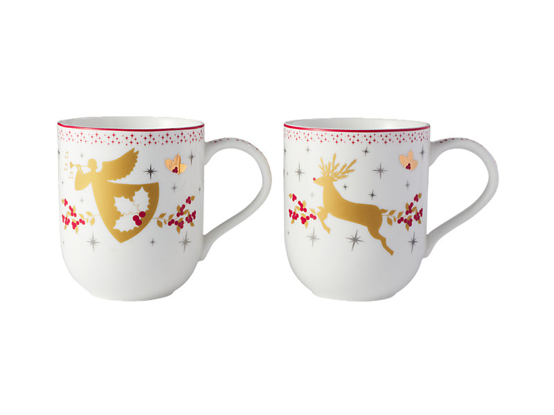 White Christmas 2026 Mug Set of 2 Assorted Gift Boxed