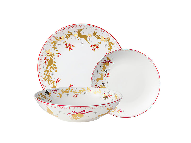 White Christmas 2026 Coupe Dinner Set 12pc Gift Boxed
