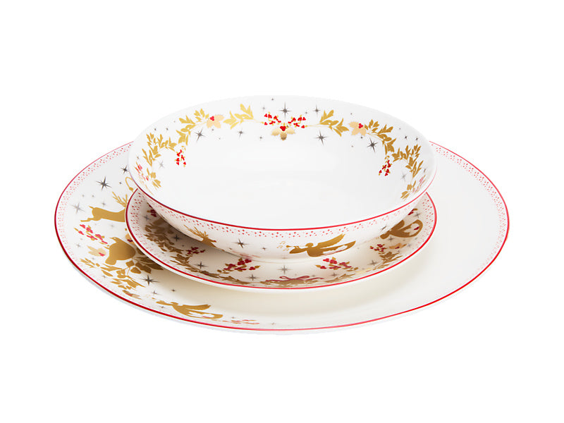 White Christmas 2026 Coupe Dinner Set 12pc Gift Boxed