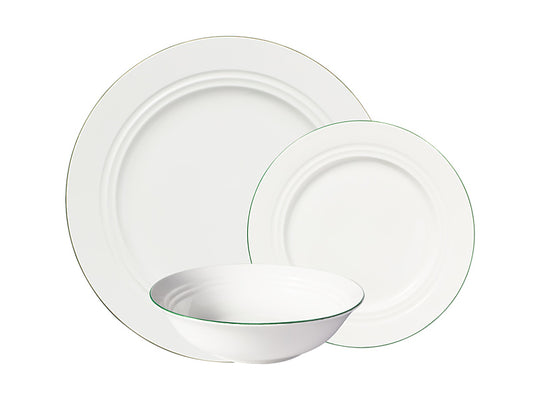 White Basics Edge Rim Dinner Set 12pc Gift Boxed