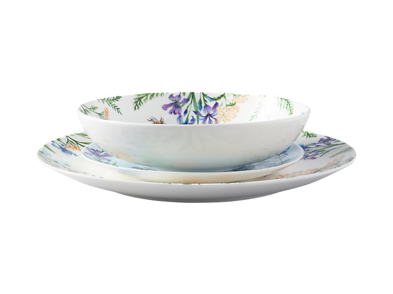 Fluttering Meadow Coupe Dinner Set 12pc Gift Boxed