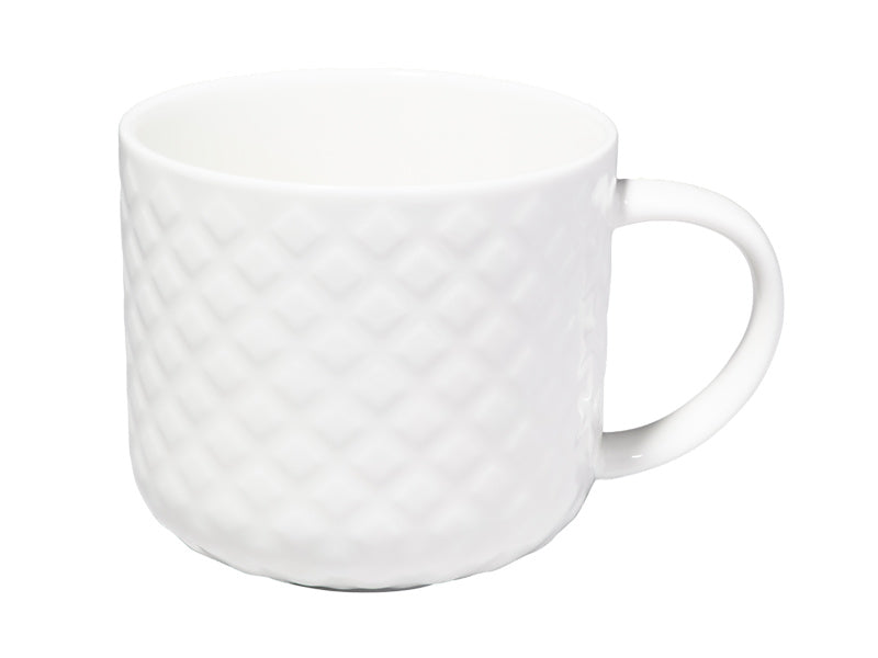 White Basics Mug Quilted Diamond
