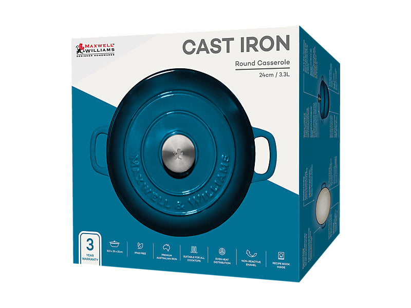 Cast Iron Round Casserole / 3.3L Gift Boxed