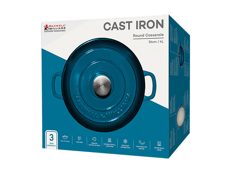 Cast Iron Round Casserole Mnblu / 4L Gift Boxed