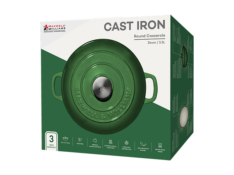 Cast Iron Round Casserole / 3.3L Gift Boxed
