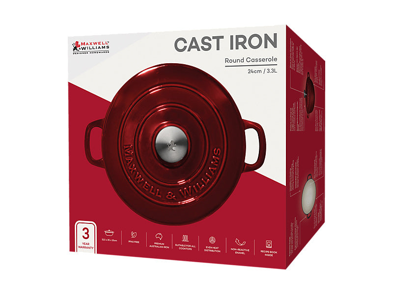 Cast Iron Round Casserole / 3.3L Gift Boxed