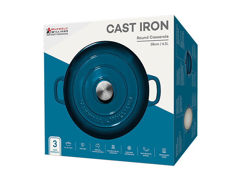 Cast Iron Round Casserole / 6.2L Gift Boxed