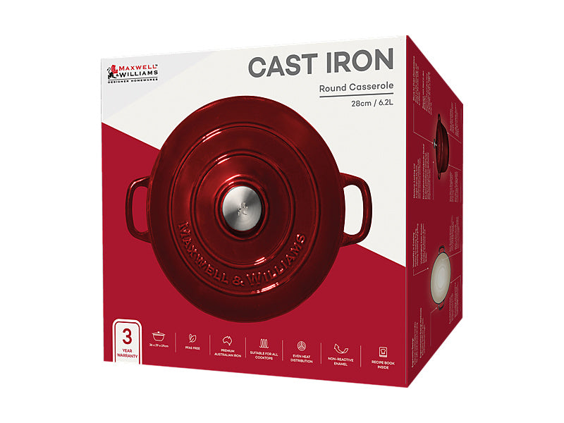 Cast Iron Round Casserole / 6.2L Gift Boxed