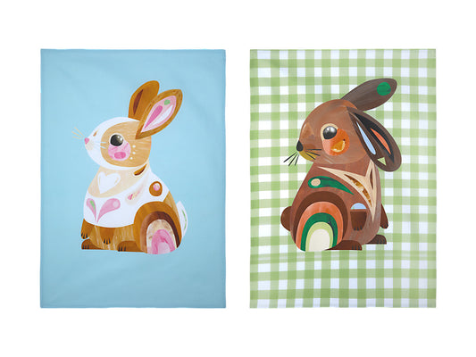 Pete Cromer Barn Friends Tea Towel Set of 2 Bunny