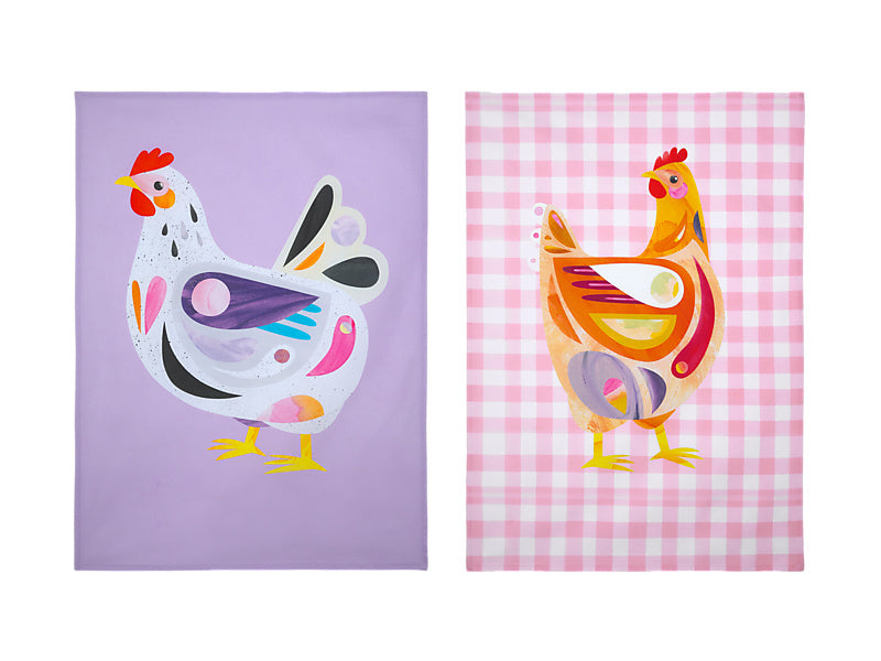 Pete Cromer Barn Friends Tea Towel Set of 2 Chook