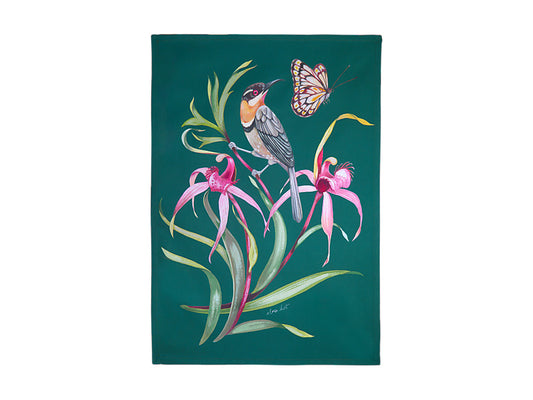 Eloise Short Lyric Tea Towel Spinebill Honeyeater