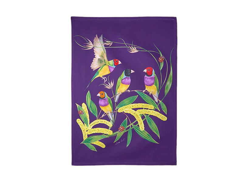 Eloise Short Lyric Tea Towel Gouldian Finch